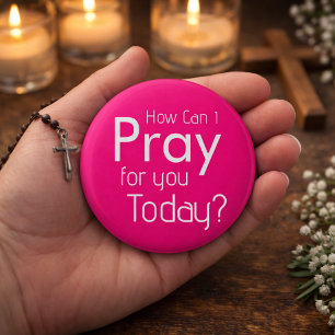 Chapa Redonda De 5 Cm ¿Cómo Puedo Rezar Por TÚ? cristiano