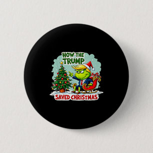 Chapa Redonda De 5 Cm Cómo Trump Salvó La Navidad Divertido Trump Navida