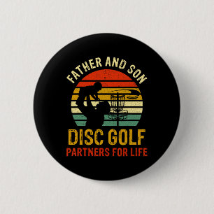 Chapa Redonda De 5 Cm Compañeros de Disc Golf Padre e Hijo Para Toda la