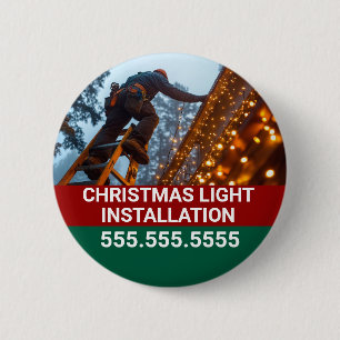 Chapa Redonda De 5 Cm Compañía de instalación de luz para Navidades pers