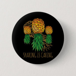 Chapa Redonda De 5 Cm Compartir Es Cuidar Piña Hawaii Fruta Verano