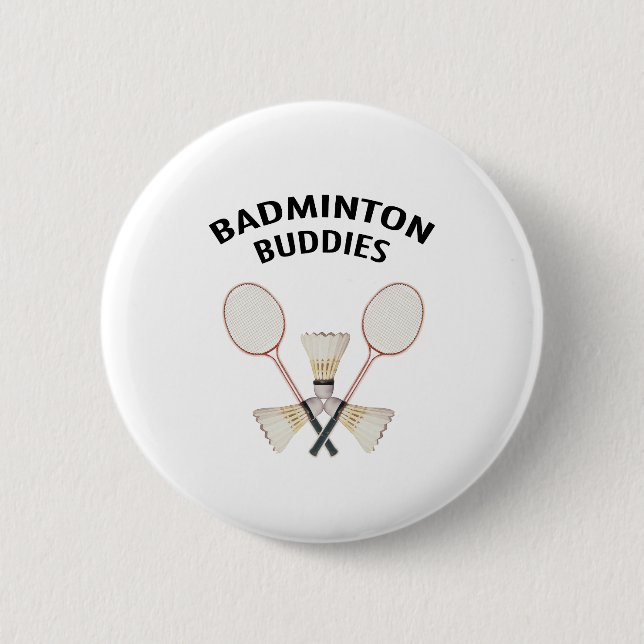 Chapa Redonda De 5 Cm Compinches del bádminton (Anverso)