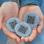 Chapa Redonda De 5 Cm Compra a la novia un código QR de la fiesta de la<br><div class="desc">Reúne algunas bebidas gratis para la novia en su despedida de soltera o fin de semana de soltera con estos botones personalizados de código QR en azul polvoriento. El diseño presenta dos líneas de texto personalizado (mostradas con "compra de la novia una bebida" y "escaneo para pagar por Venmo") con...</div>