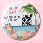 Chapa Redonda De 5 Cm Compra a la novia una bebida Código QR<br><div class="desc">Bachillerato de playa de Cute Comprar Novia Un botón Código de Bebé QR. ¡Agarra a que toda tu tripulación se desgaste en los bares o clubes! Una playa de aguas frías con tonos rosas y verde azulados, que invita a la escapada de la playa con la novia y sus bestias....</div>