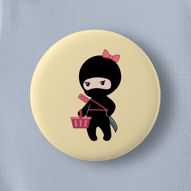 Chapa Redonda De 5 Cm Comprando Chica Ninja en amarillo (Subido por el creador)