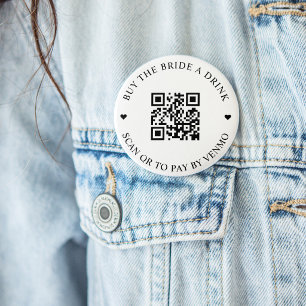 Chapa Redonda De 5 Cm Comprar a la novia un código QR de bebida