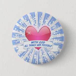 Chapa Redonda De 5 Cm Con Dios todas las cosas posibles