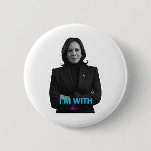 Chapa Redonda De 5 Cm Con Ella Kamala Vota Por 2024 Presidenta Kamala-ha