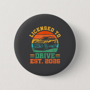 Chapa Redonda De 5 Cm Con Licencia Para Conducir Nuevo Conductor 2026 Ch