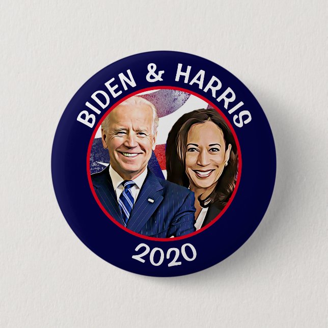 Chapa Redonda De 5 Cm Concentración electoral de Biden y Harris 2020 en  (Anverso)