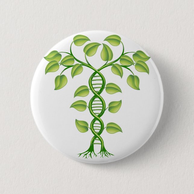 Chapa Redonda De 5 Cm Concepto de la planta de la DNA (Anverso)