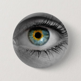 Chapa Redonda De 5 Cm Concepto de macro ojo mira al espectador