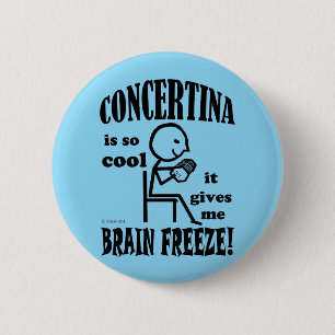 Chapa Redonda De 5 Cm Concertina, congelación cerebral