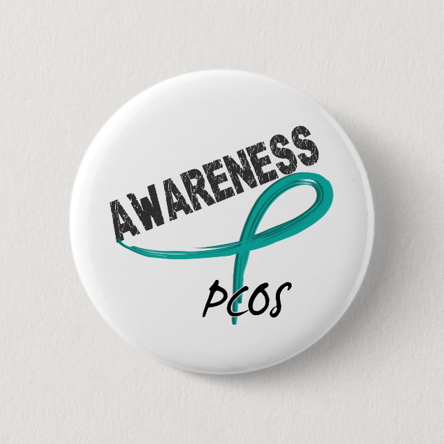 Chapa Redonda De 5 Cm Conciencia 3 de PCOS (Anverso)