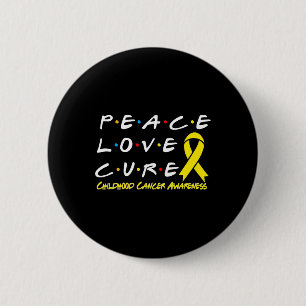 Chapa Redonda De 5 Cm Conciencia de Cáncer Infantil Paz Amor Cura