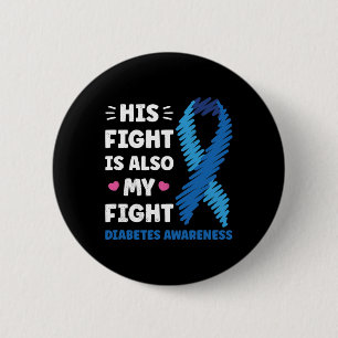Chapa Redonda De 5 Cm Conciencia de Diabetes Su Lucha Es Mi Lucha 