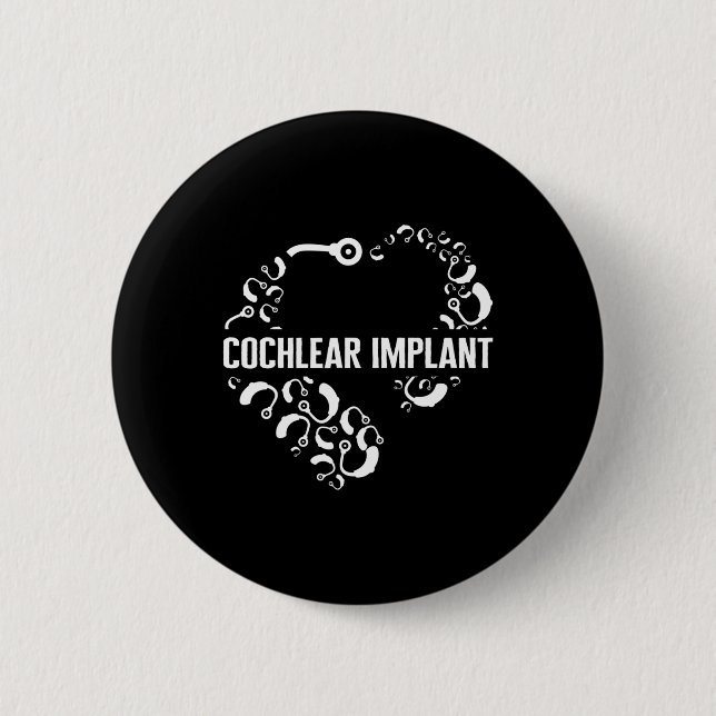 Chapa Redonda De 5 Cm Conciencia de la pérdida Amor Implante Coclear Asl (Anverso)