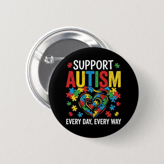 Chapa Redonda De 5 Cm Conciencia del autismo (Anverso y reverso)