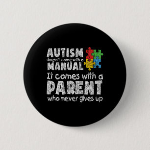 Chapa Redonda De 5 Cm Conciencia del autismo Mamá papá padres niños auti