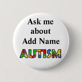 Chapa Redonda De 5 Cm Conciencia del autismo Pregúntame Personalizar de