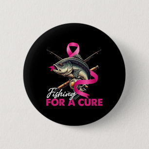 Chapa Redonda De 5 Cm Conciencia del cáncer de mama Pesca para una cura 