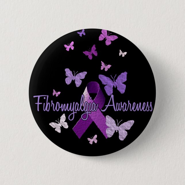 Chapa Redonda De 5 Cm Conciencia del Fibromyalgia (Anverso)