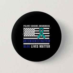 Chapa Redonda De 5 Cm Conciencia del Suicidio Policial Vidas Azules Apli