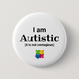 Chapa Redonda De 5 Cm Conciencia divertida sobre el autismo   TEA