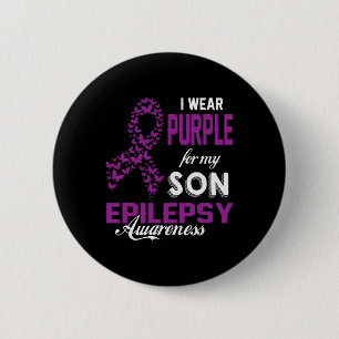 Chapa Redonda De 5 Cm Conciencia Epilepsia Que Llevo Púrpura Para Mi Fam