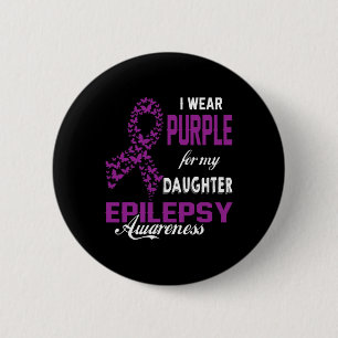 Chapa Redonda De 5 Cm Conciencia Epilepsia Que Uso Púrpura Para Mi Hija 