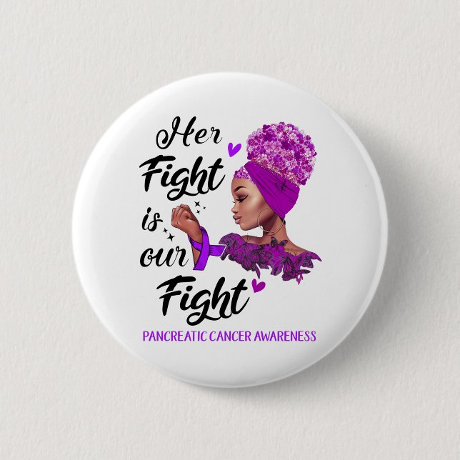 Chapa Redonda De 5 Cm Conciencia pancreática sobre el cáncer: su lucha e (Anverso)