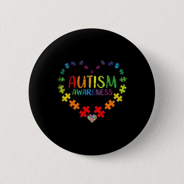 Chapa Redonda De 5 Cm Conciencia sobre el autismo (Anverso)