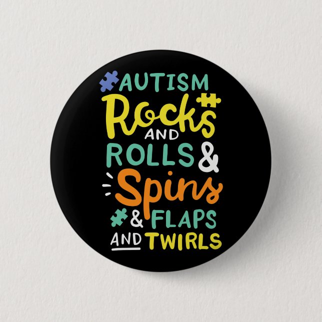 Chapa Redonda De 5 Cm Conciencia sobre el autismo 3 (Anverso)