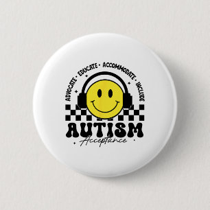 Chapa Redonda De 5 Cm Conciencia sobre el Autismo Aceptación Educación E