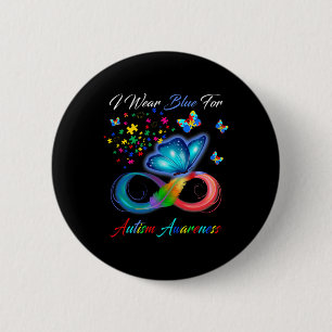 Chapa Redonda De 5 Cm Conciencia Sobre El Autismo - Llevo Azul Para Conc