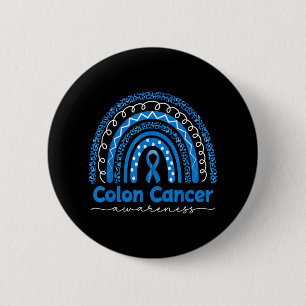Chapa Redonda De 5 Cm Conciencia sobre el cáncer de colon azul del arcoi