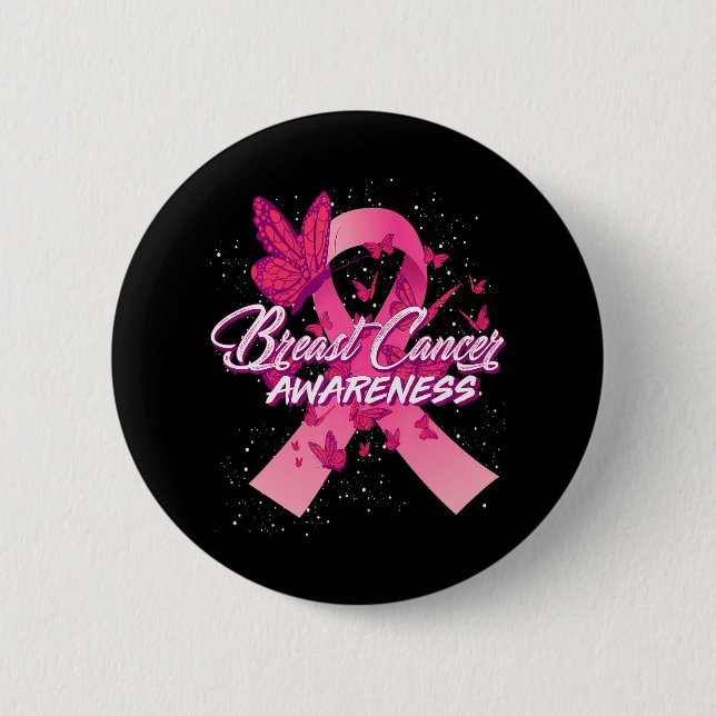 Chapa Redonda De 5 Cm Conciencia sobre el cáncer de mama (Anverso)