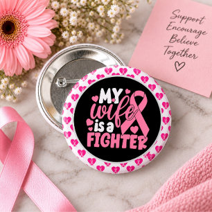 Chapa Redonda De 5 Cm Conciencia sobre el cáncer de mama Rosa Mi esposa