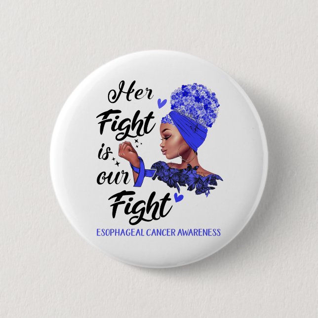 Chapa Redonda De 5 Cm Conciencia sobre el cáncer esofágico Su lucha es n (Anverso)