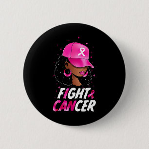 Chapa Redonda De 5 Cm Conciencia sobre el cáncer Mujeres negras guerrera
