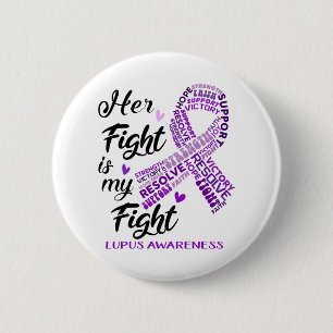 Chapa Redonda De 5 Cm Conciencia sobre el Lupus Su lucha es mi lucha