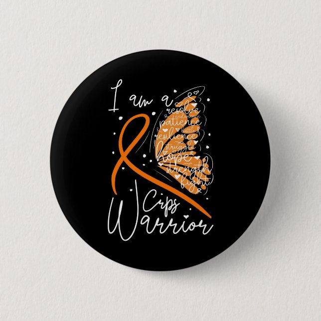 Chapa Redonda De 5 Cm Conciencia sobre el mariposa CRPS guerrero CRPS (Anverso)