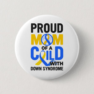 Chapa Redonda De 5 Cm Conciencia sobre el síndrome de Down Mamá orgullos
