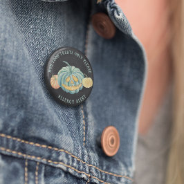 Chapa Redonda De 5 Cm Conciencia sobre la alergia a la calabaza Verde az