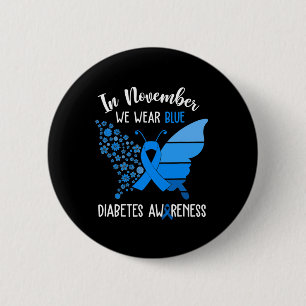 Chapa Redonda De 5 Cm Conciencia sobre la diabetes En Noviembre Usamos M