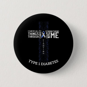 Chapa Redonda De 5 Cm Conciencia sobre la diabetes Guerrero diabético re