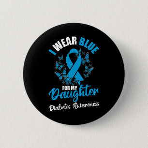 Chapa Redonda De 5 Cm Conciencia sobre la diabetes Noviembre Llevo Azul