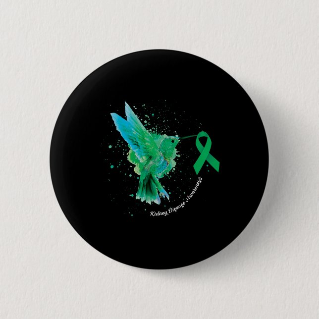 Chapa Redonda De 5 Cm Conciencia sobre la enfermedad Girasol Hummingbird (Anverso)