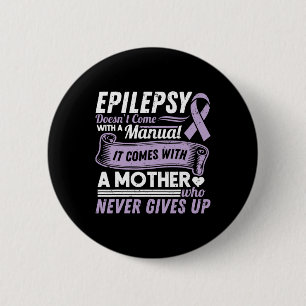 Chapa Redonda De 5 Cm Conciencia sobre la epilepsia que mamá no viene co