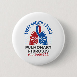 Chapa Redonda De 5 Cm Conciencia sobre la Fibrosis Pulmonar Cada Respira